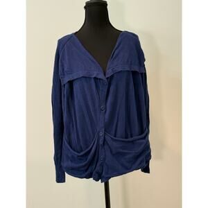 Sparrow Navy Cardigan with Slouchy Pockets